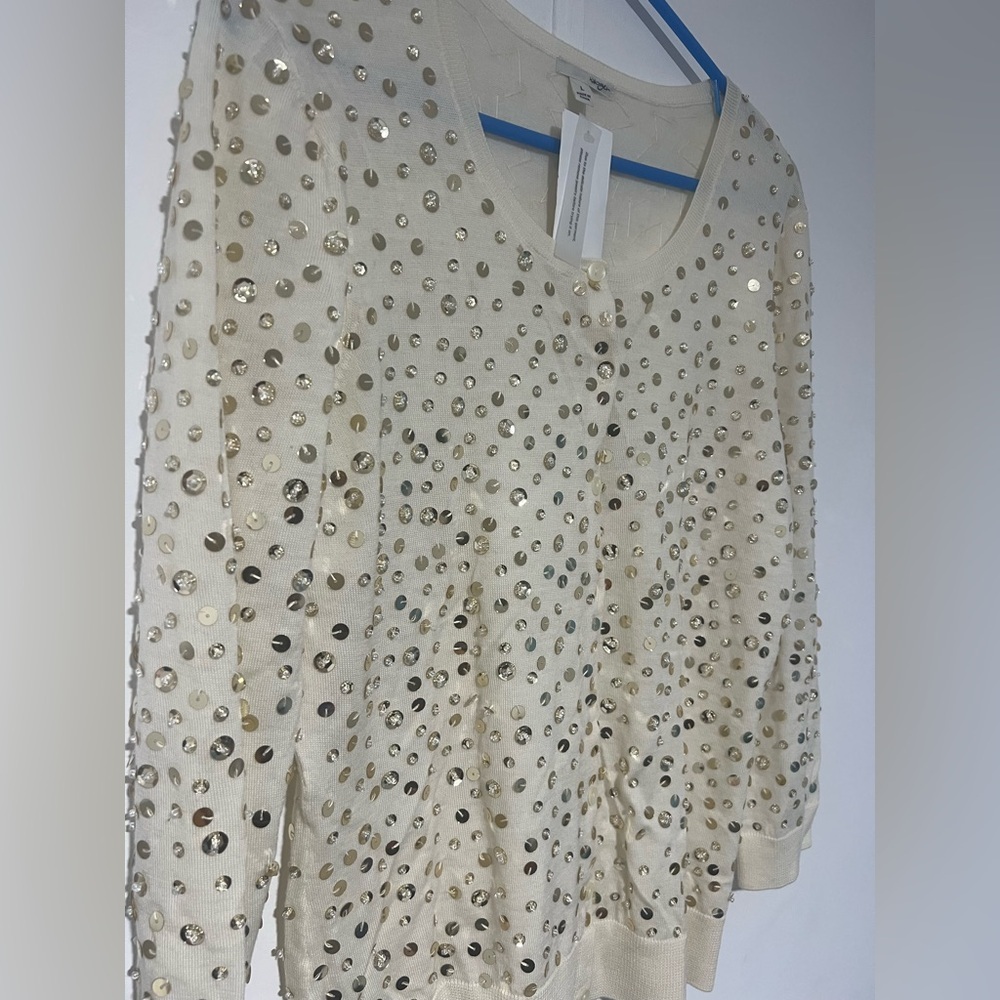 “Halogen”sequined sweater, elegant for any occasion! Size L - Picture 2 of 11